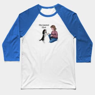 Who Rescued Who, Tri Colored Cavalier King Charles Spaniel Baseball T-Shirt